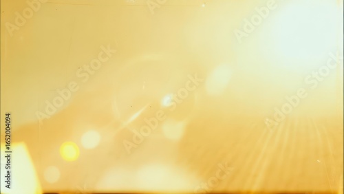 Ethereal Golden Light Leak with Nostalgic Bokeh and Sun Rays