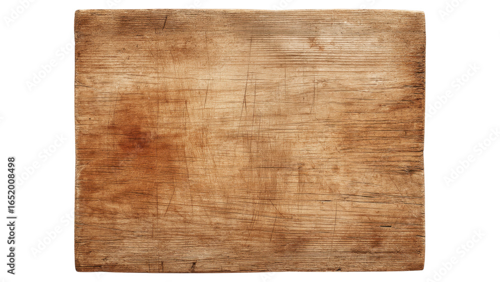 Naklejka premium Rustic Cutting Board with Natural Grain Texture for Culinary Use
