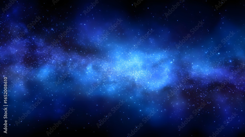 Fototapeta premium Deep space nebula with vibrant blue hues.