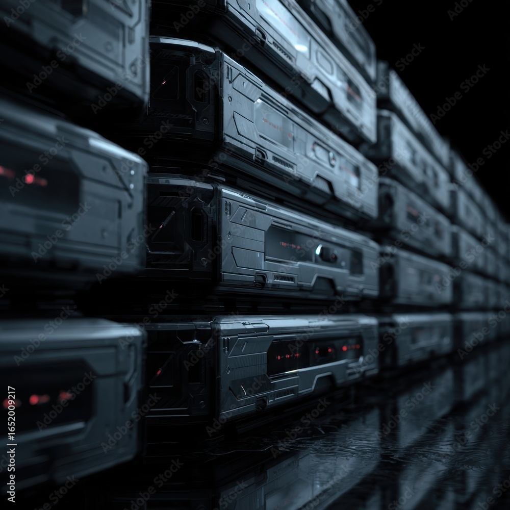 Obraz premium Modern Gaming Consoles Stacked Horizontally in a Dynamic Arrangement