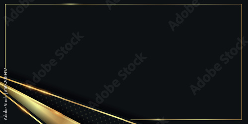 Dark luxury background with sparkling gold lines and empty space. Elegant vector design for certificates, award cards, nomination cards, and invitations. Vol. 6