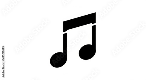 Black music note icon, representing melody, harmony, and musical expression