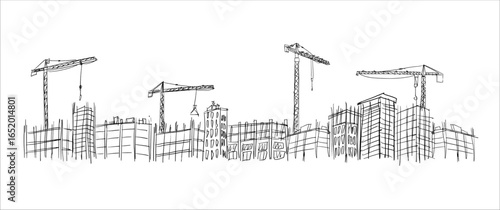 Building crane sketch