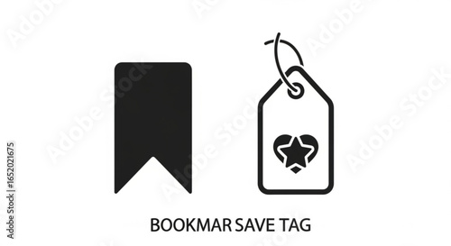 Bookmark save tag icons, representing favorites and saved items with star