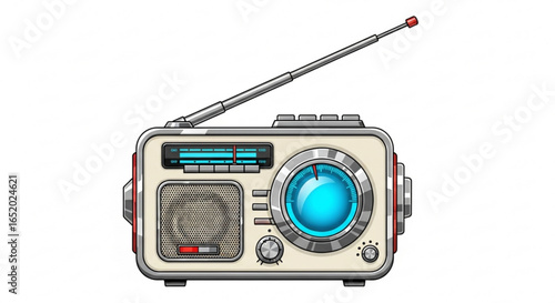 Retro radio, a vintage device for listening to music and broadcasts