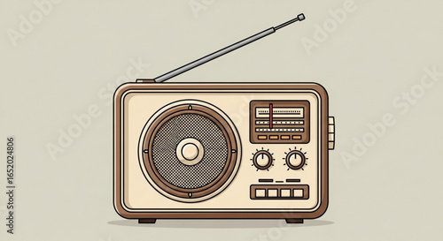 Vintage radio, a classic device for listening to music and broadcasts