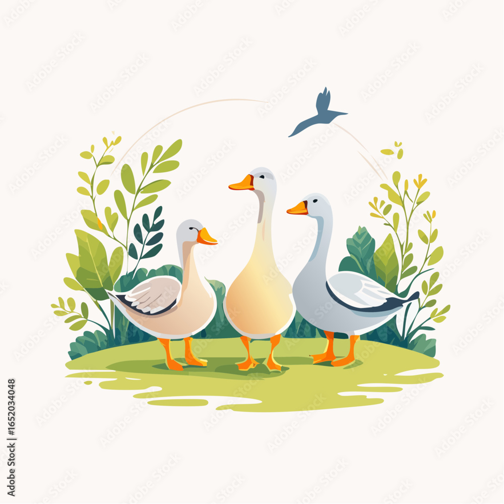 Obraz premium duck and ducklings