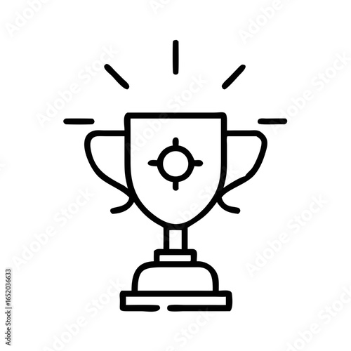 Trophy for innovation in minimalist line art style  