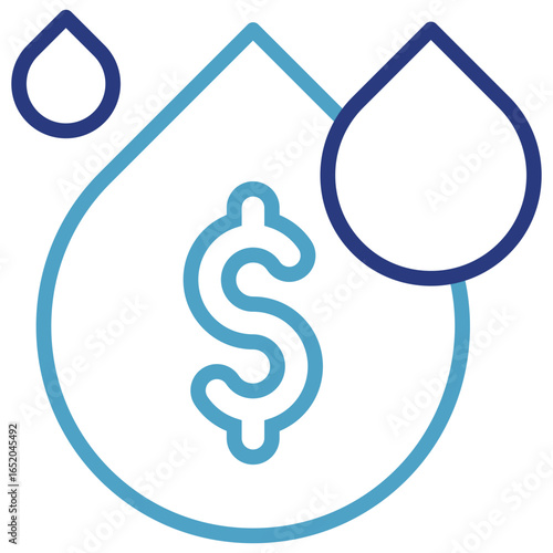 Water icon is an essential resource that has financial value in industries related to commodities such as oil, liquefied natural gas, or even beverages.