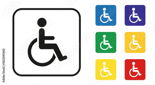 Handicap access symbol wheelchair accessibility icon for disabled persons and mobility assistance access 100