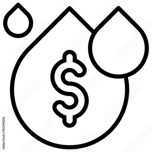 Water icon is an essential resource that has financial value in industries related to commodities such as oil, liquefied natural gas, or even beverages.