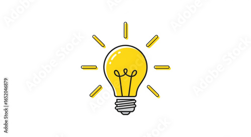 Bright idea lightbulb illustration vector graphic for inspiration and innovation concepts and creative thinking