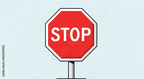 Stop sign vector graphic red octagon traffic road safety symbol regulation signage warning attention control
