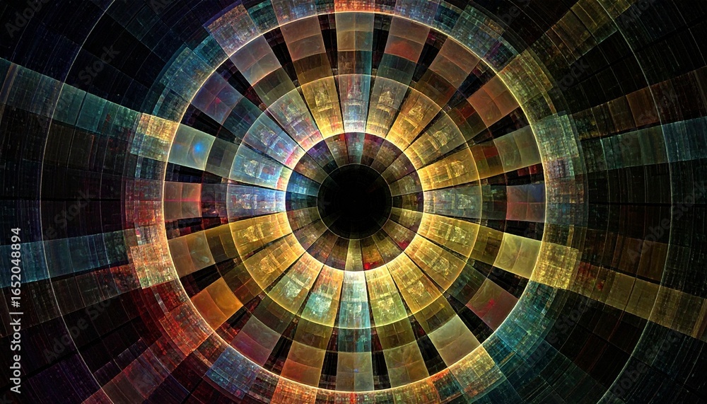 Naklejka premium Vibrant Concentric Circle Art – Hypnotic Abstract Backgrounds for Modern Design.