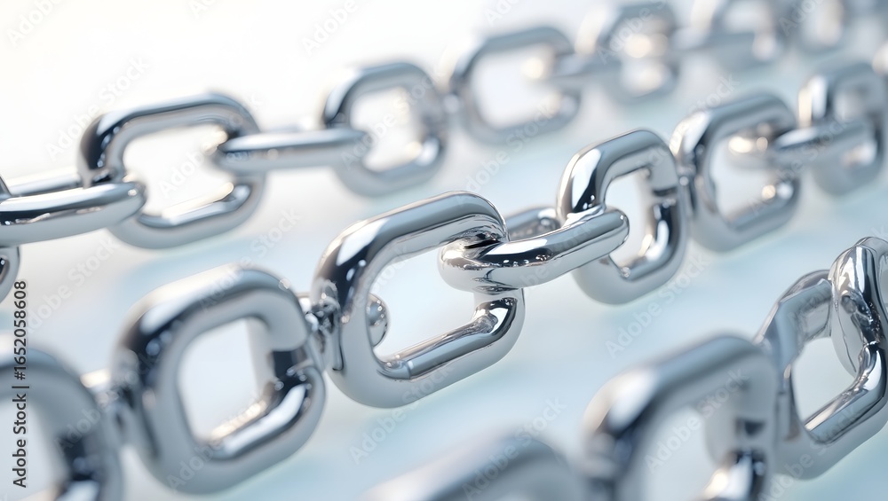Fototapeta premium Close up of a metallic chain with blurred background