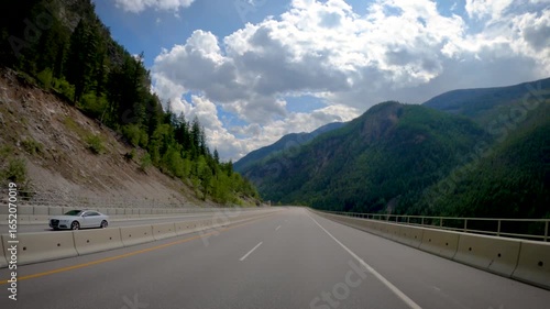 Mountain Road Through Canyon in the Canadian Rockies | Driving Mountain Highway