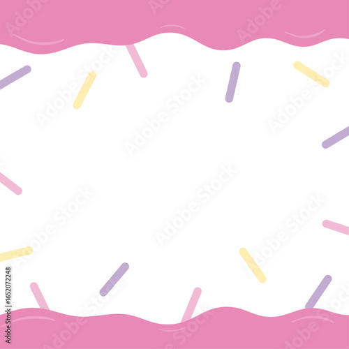 かわいいスイーツのイメージの正方形フレームイラスト（ピンク）