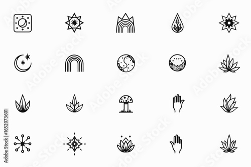 "Minimal Boho Symbol Icon Set"