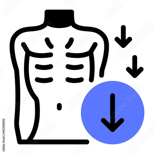 This Malnutrition icon is suitable for Starvation, Humanitarian, and related fields.