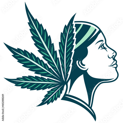 Vibrant Cannabis Leaf Design for Branding or Marketing
