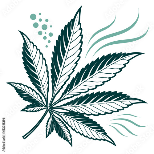 Vibrant Cannabis Leaf Design for Branding or Marketing