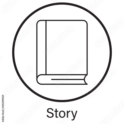 story Icon, Story Development Framework, Narrative Structure Guide, Character Journey Blueprint, Plot Design Principles, Storytelling Strategy Manual, vector