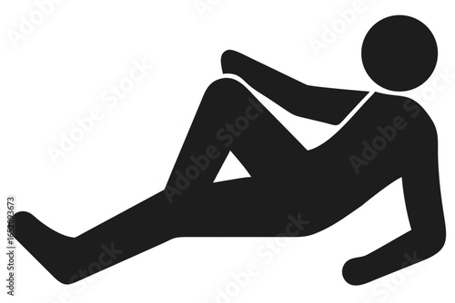Silhouette of a person relaxing in a reclining pose on a black background human figure