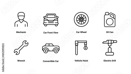 Car Service and Auto Repair Vector Icons