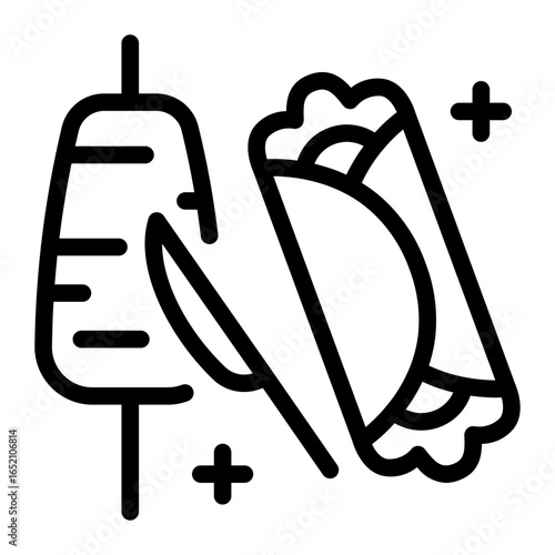 This Shawarma icon is suitable for Food, World Culinary, etc.