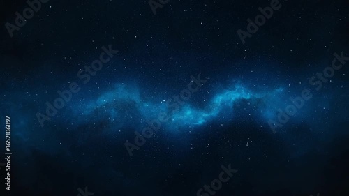Cosmic Canvas: Glimpse into the deep expanse of the night sky, where a mesmerizing display of stars and celestial light dances against a profound, dark blue backdrop.