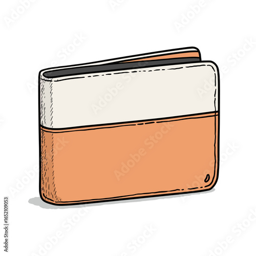 Minimalist two-tone bifold wallet illustration, an ideal graphic for financial blogs, e-commerce sites, or articles on personal finance and saving money.
