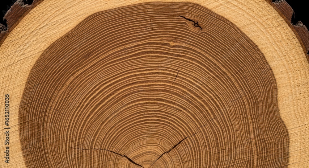 Fototapeta premium Tree Trunk Cross Section: Concentric Rings Texture