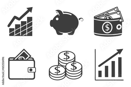 Financial and business icons set