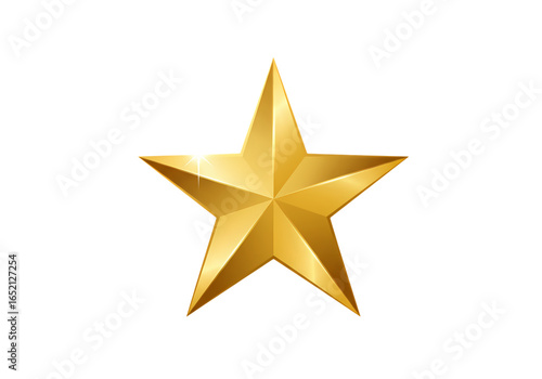 Gold Star Icon: Five-Pointed Star Graphic isolated on transparent background