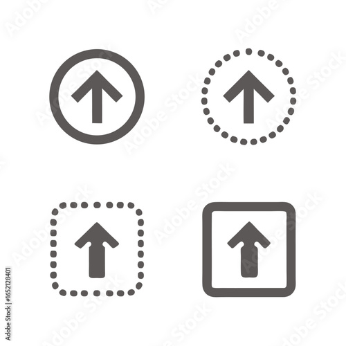 Free Download Arrow Icon Set Up, Down, Arrows in Circle and Square, on White - GFXLoad