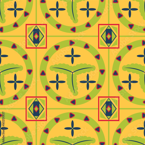 Stilish colorful seamless pattern with colorful motif