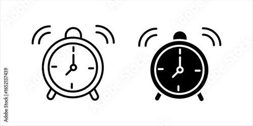 Ringing alarm clock. Wake-up, wakeup symbol.set 	
