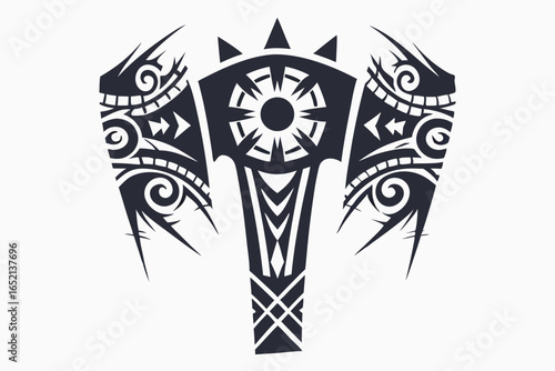 Bowling Ball Hitting Pins on Lane, Game Sport Design, Vector, White Background