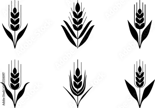 Wheat Silhouette Vector Collection