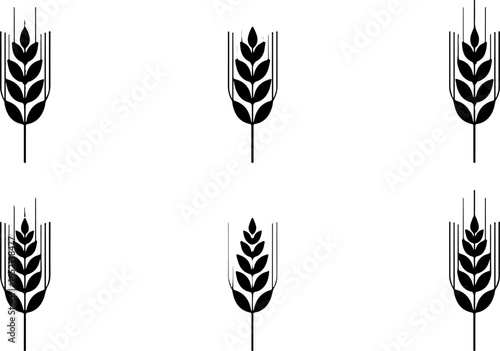 Wheat Silhouette Vector Collection