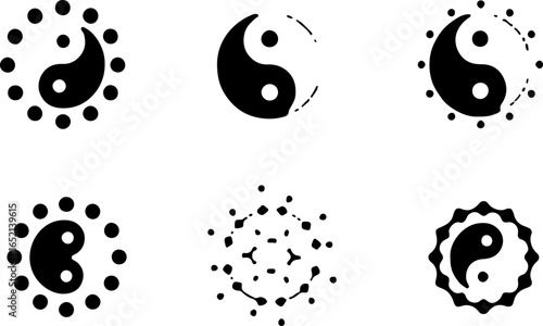 Abstract Taoist Balance Icon Set
