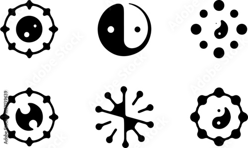 Abstract Taoist Balance Icon Set