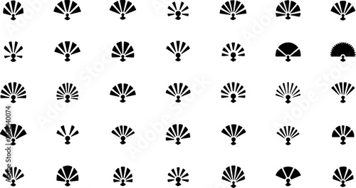 Set of 29 black parachute icons vector