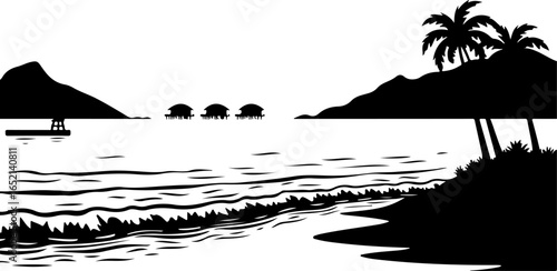 Tropical Beach Relaxation Under Palm Trees 