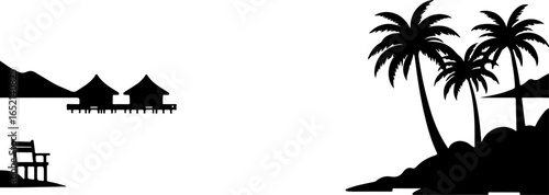 Tropical Beach Relaxation Under Palm Trees 