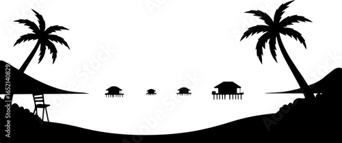 Tropical Beach Relaxation Under Palm Trees 