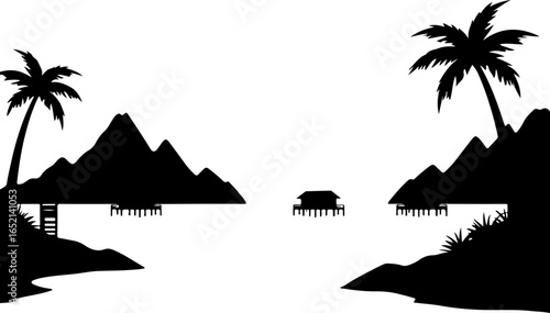 Tropical Beach Relaxation Under Palm Trees 