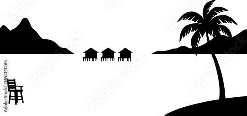 Tropical Beach Relaxation Under Palm Trees 