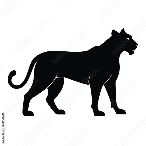Solid color Panthera atrox (American Lion) animal vector design