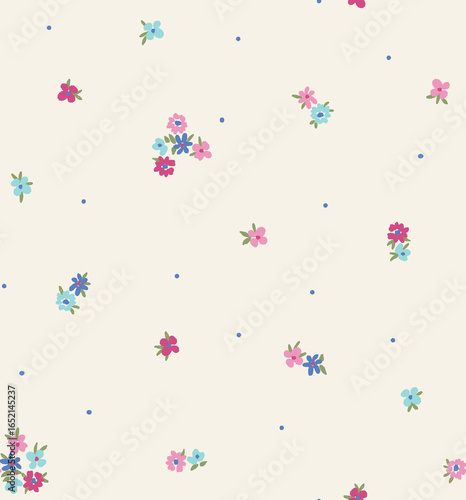  Cute beautiful small multicolour abstract summer ditsy seamless floral pattern